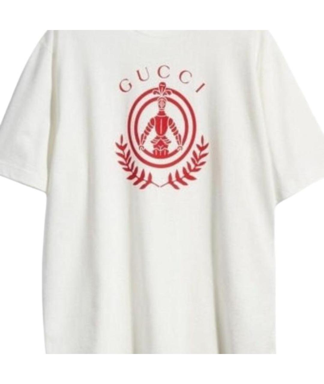 GUCCI Белая хлопковая футболка, фото 4