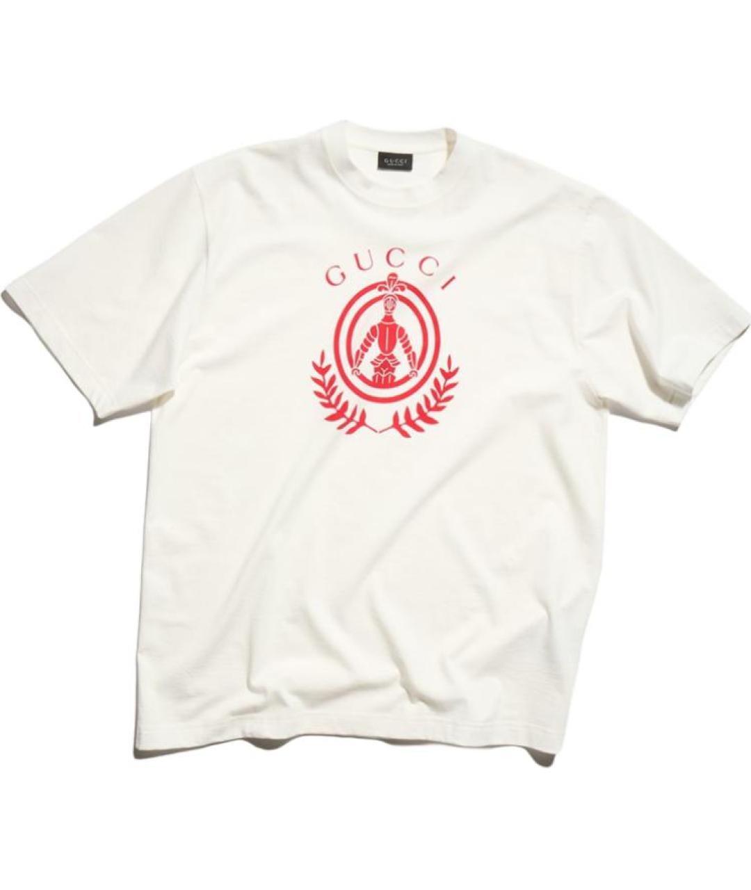 GUCCI Белая хлопковая футболка, фото 3