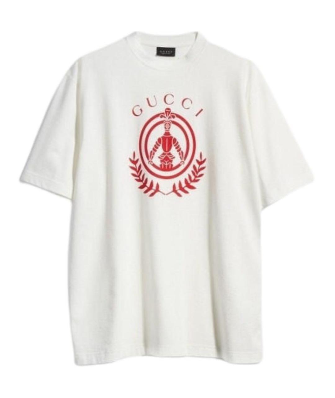 GUCCI Белая хлопковая футболка, фото 2