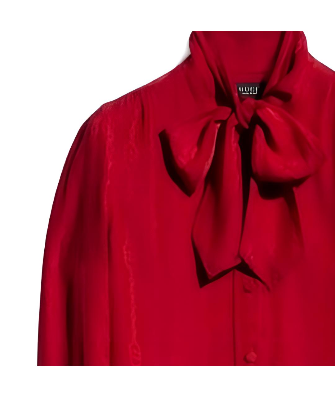 GUCCI Красная шелковая блузы, фото 4