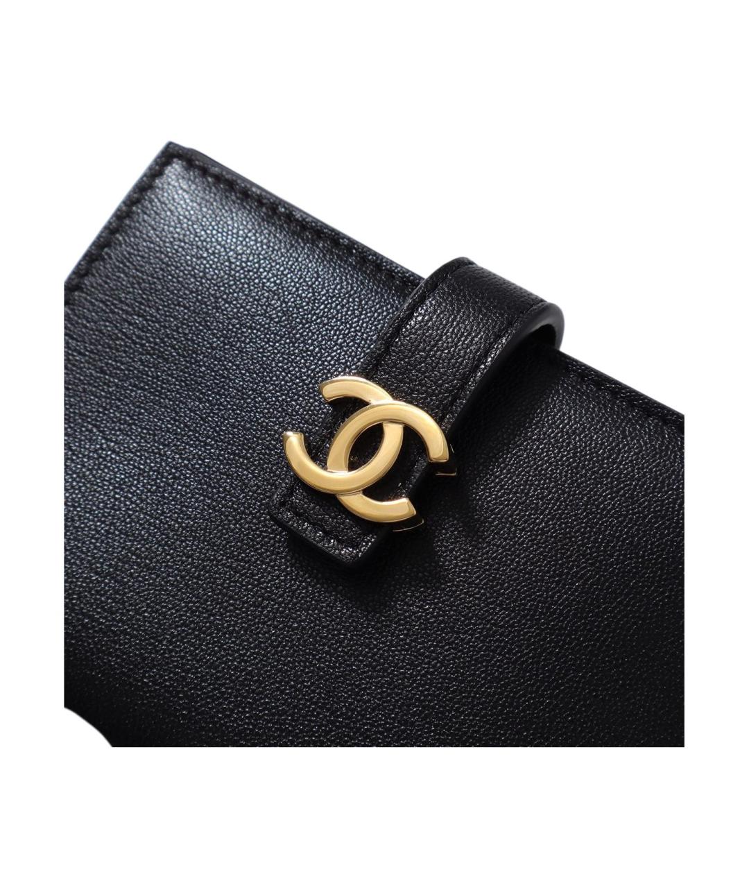 CHANEL Черный кожаный кошелек, фото 5