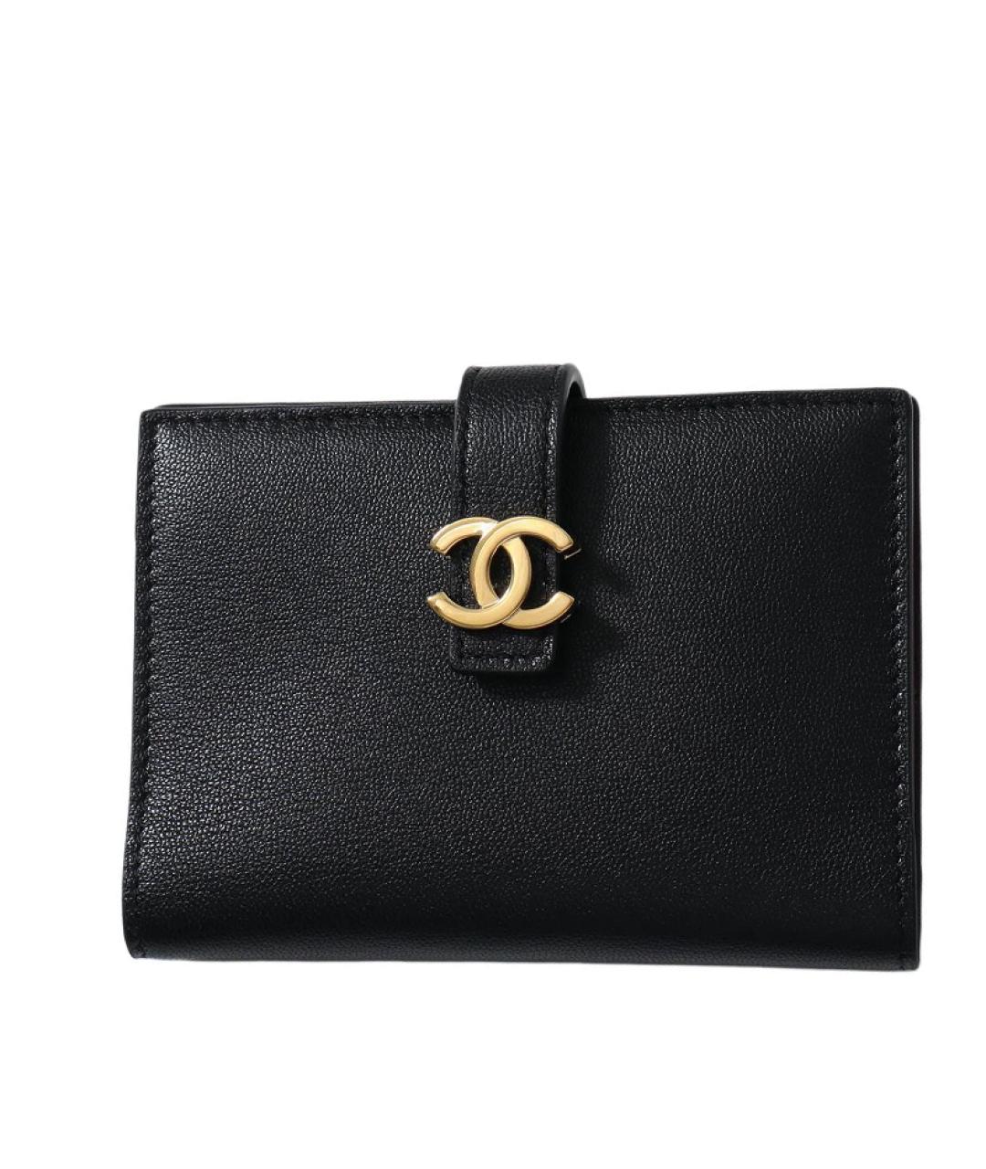 CHANEL Черный кожаный кошелек, фото 1