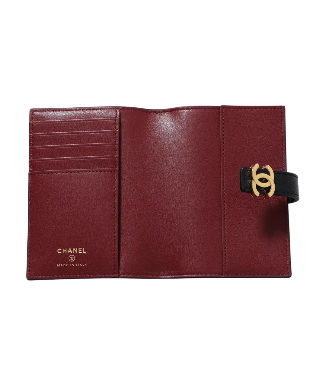 CHANEL Черный кожаный кошелек, фото 4