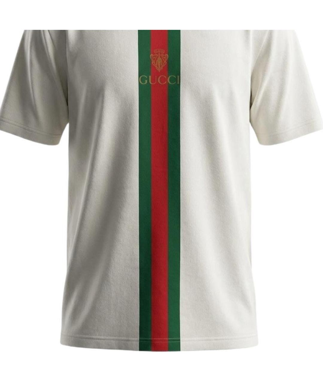 GUCCI Белая хлопковая футболка, фото 2