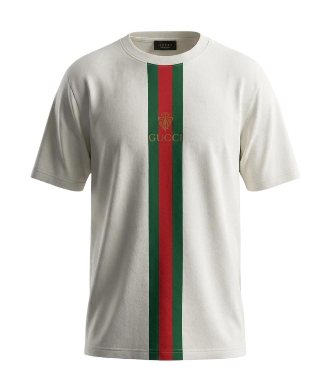 GUCCI Белая хлопковая футболка, фото 1