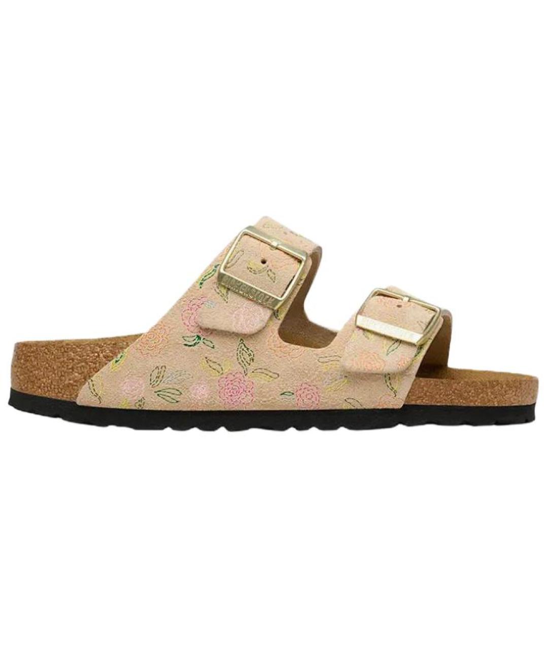 BIRKENSTOCK Бежевые замшевые сандалии, фото 1