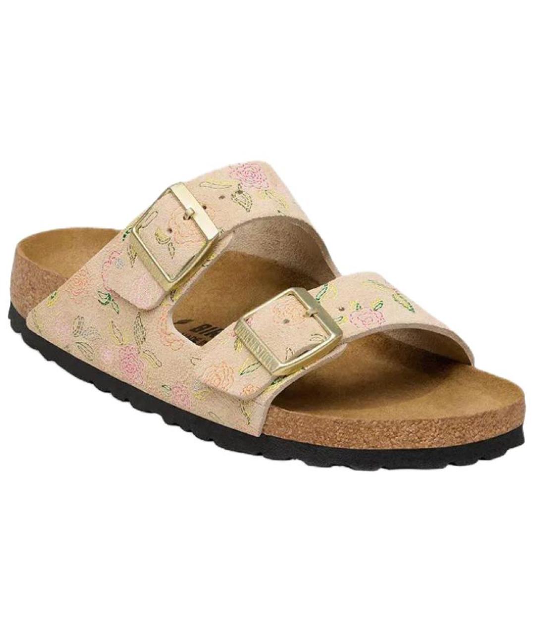 BIRKENSTOCK Бежевые замшевые сандалии, фото 3