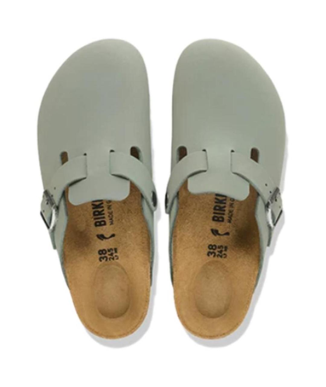 BIRKENSTOCK Зеленые кожаные сандалии, фото 2
