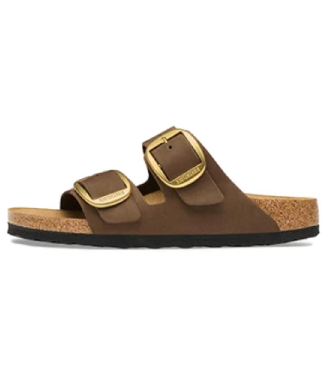 BIRKENSTOCK Коричневые кожаные сандалии, фото 5