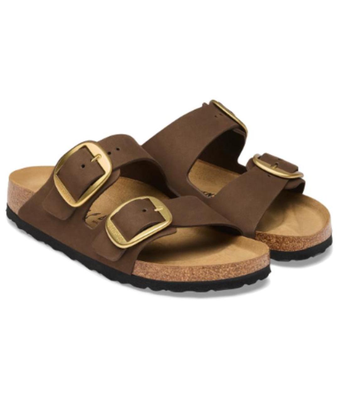 BIRKENSTOCK Коричневые кожаные сандалии, фото 2