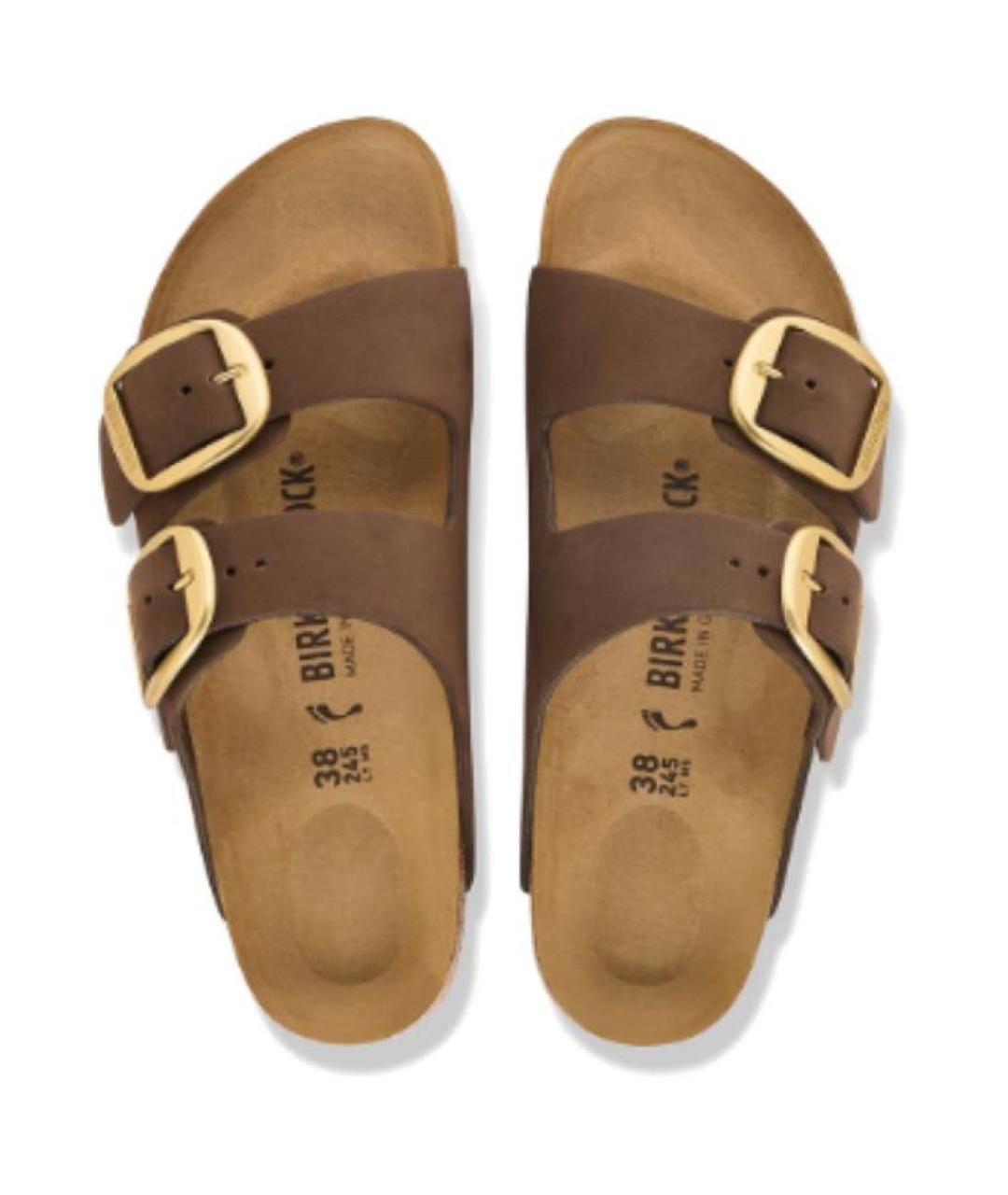 BIRKENSTOCK Коричневые кожаные сандалии, фото 4