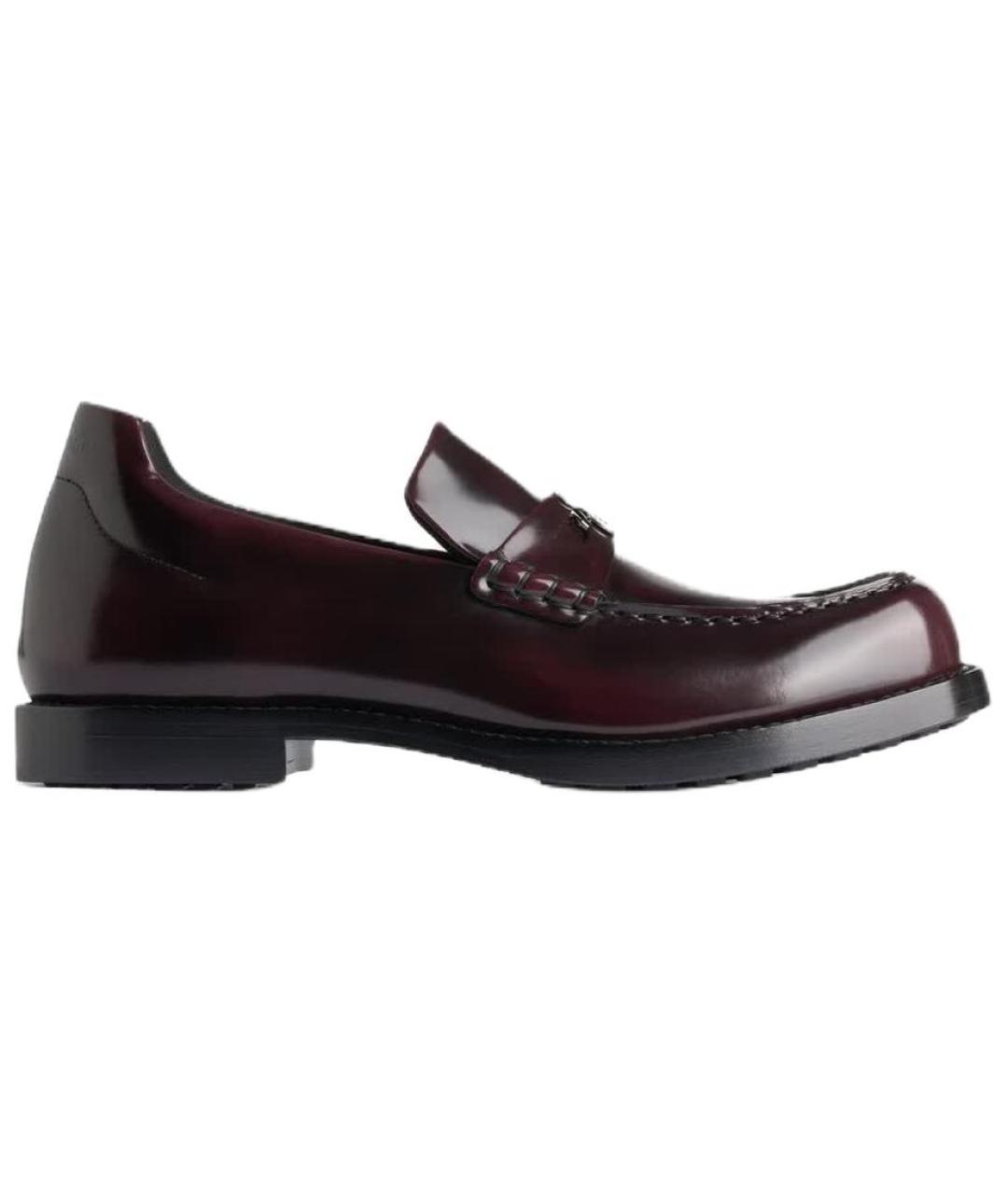 BALENCIAGA Бордовые кожаные лоферы, фото 5