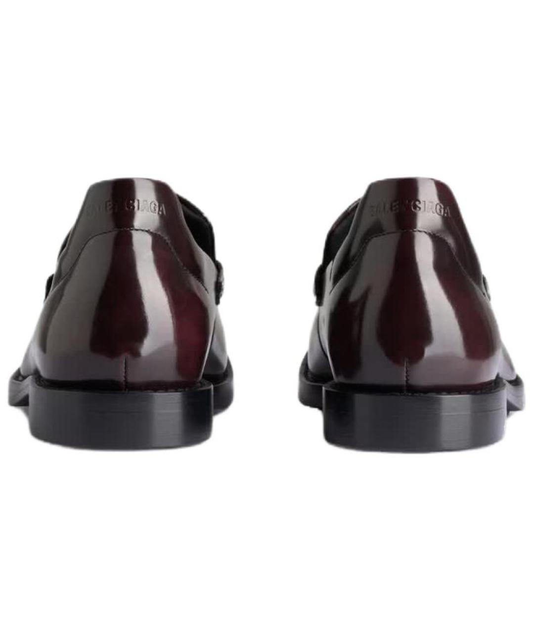 BALENCIAGA Бордовые кожаные лоферы, фото 3
