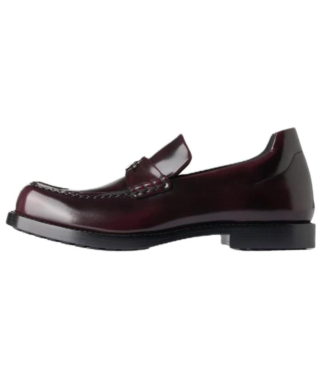 BALENCIAGA Бордовые кожаные лоферы, фото 2