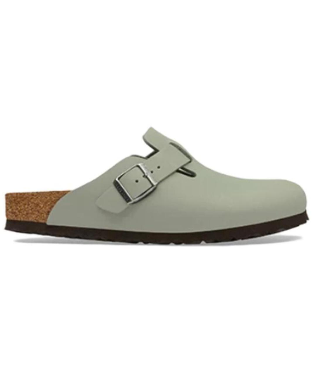 BIRKENSTOCK Зеленые кожаные сандалии, фото 1