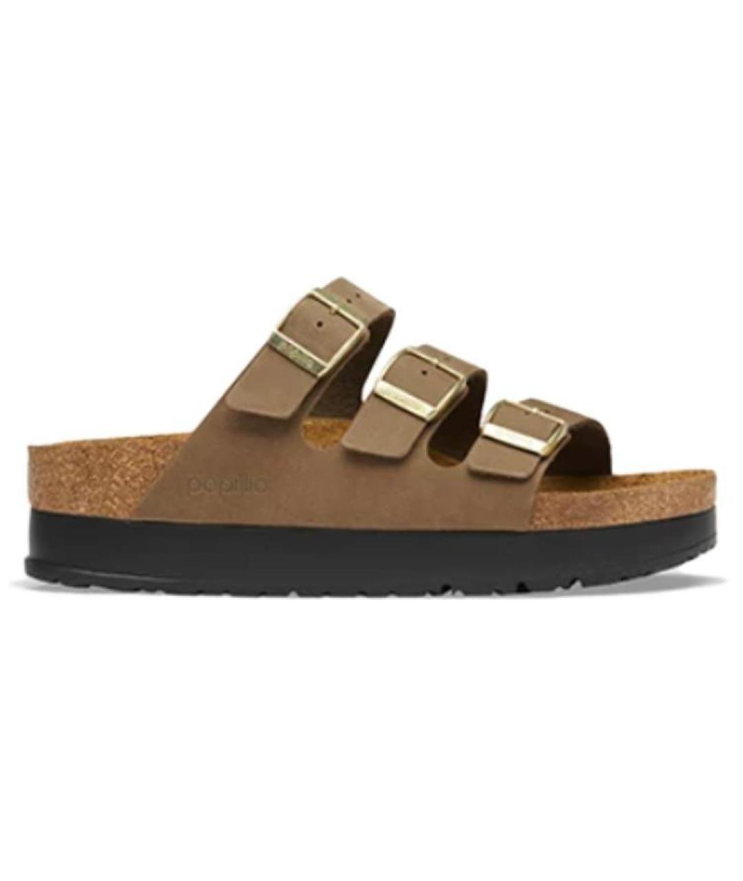 BIRKENSTOCK Коричневые нубуковые сандалии, фото 1