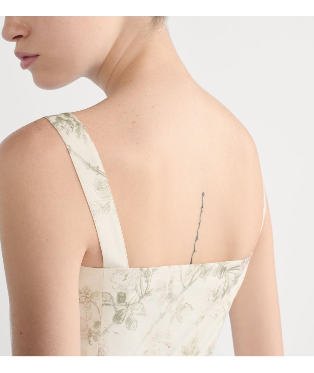 CHRISTIAN DIOR Бежевое хлопковое повседневное платье, фото 3
