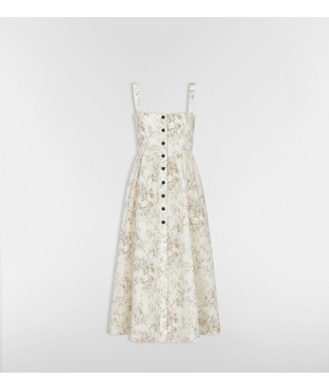 CHRISTIAN DIOR Бежевое хлопковое повседневное платье, фото 9