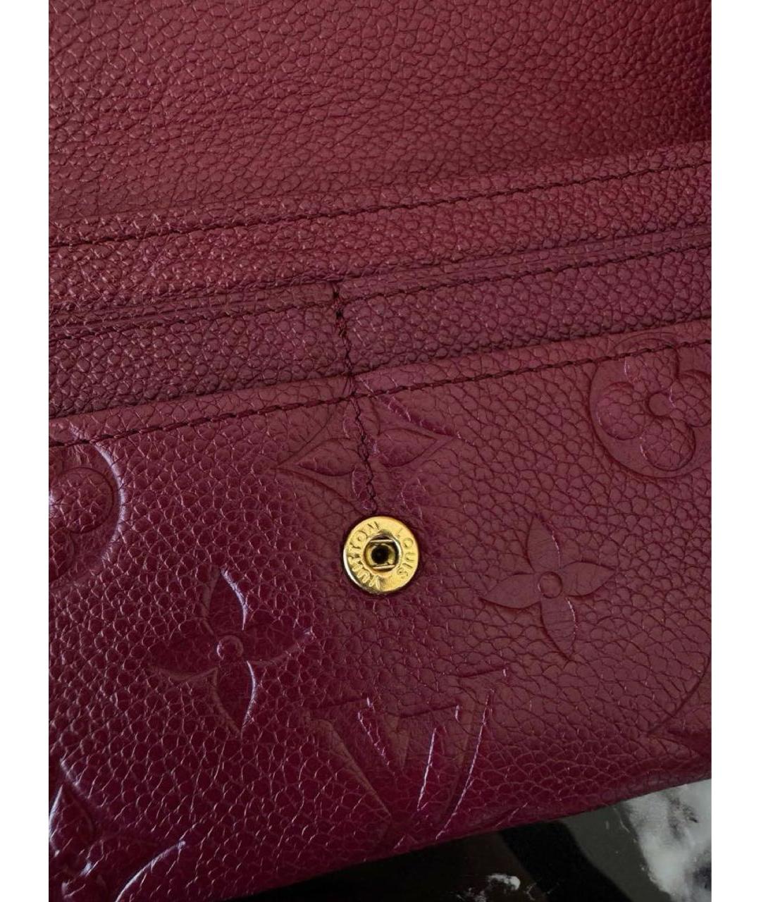 LOUIS VUITTON Бордовый кожаный кошелек, фото 8