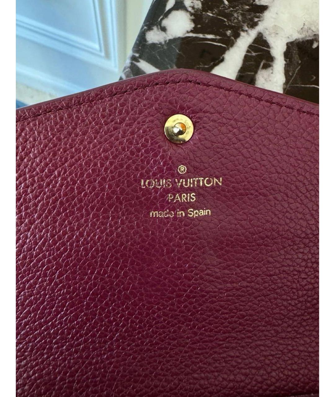 LOUIS VUITTON Бордовый кожаный кошелек, фото 7