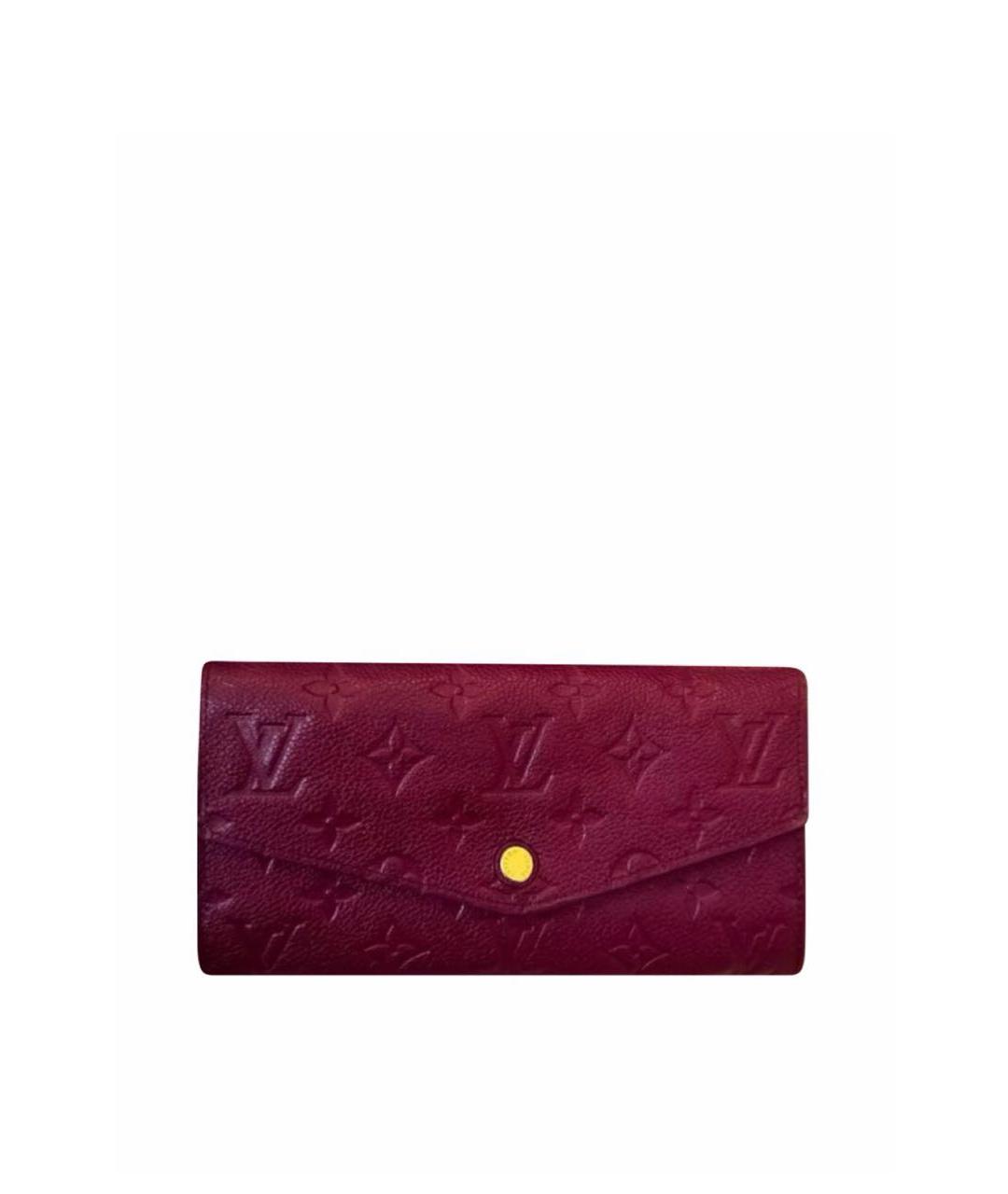 LOUIS VUITTON Бордовый кожаный кошелек, фото 9