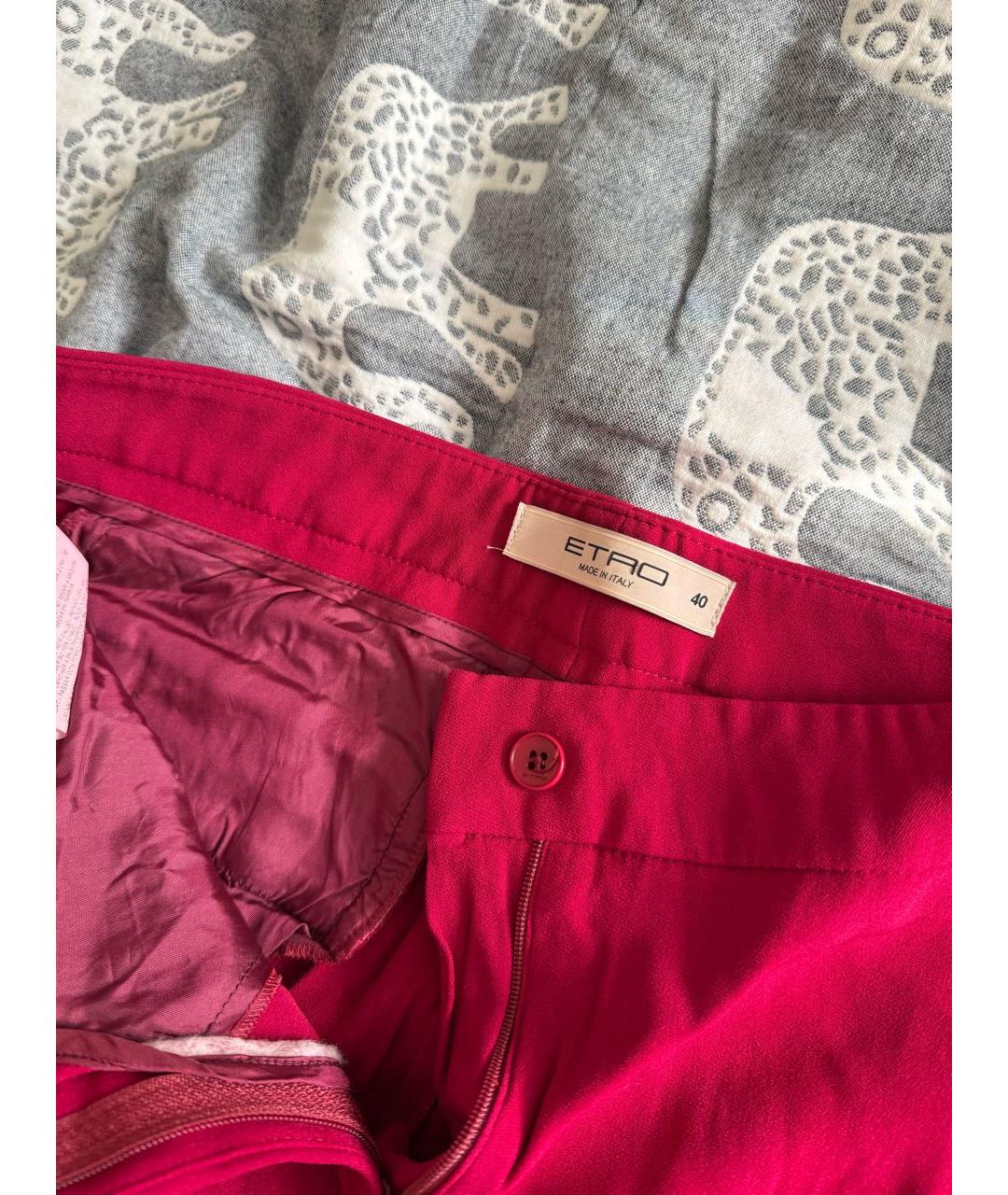ETRO Бордовые вискозные брюки узкие, фото 3