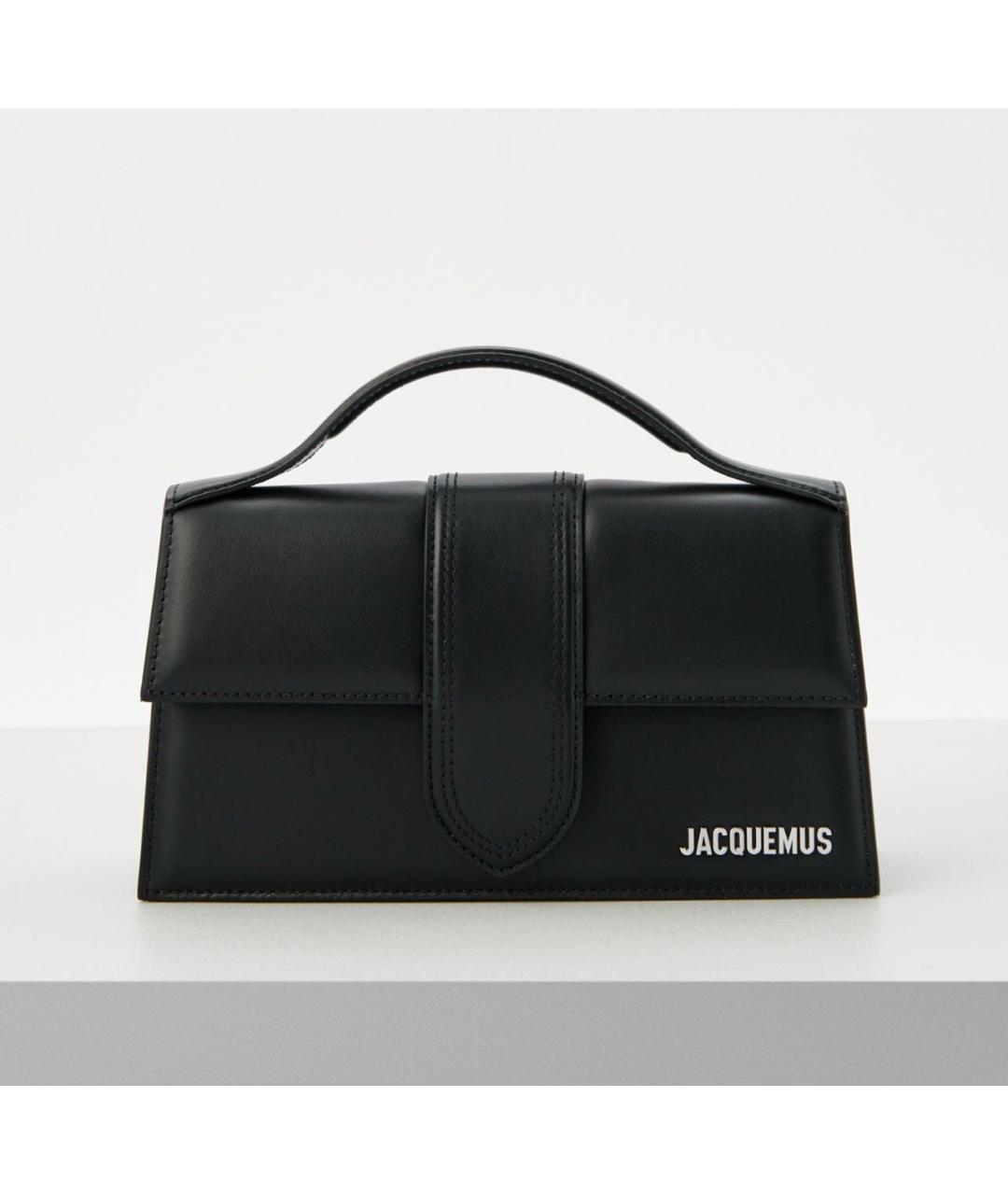 JACQUEMUS Черная кожаная сумка с короткими ручками, фото 8