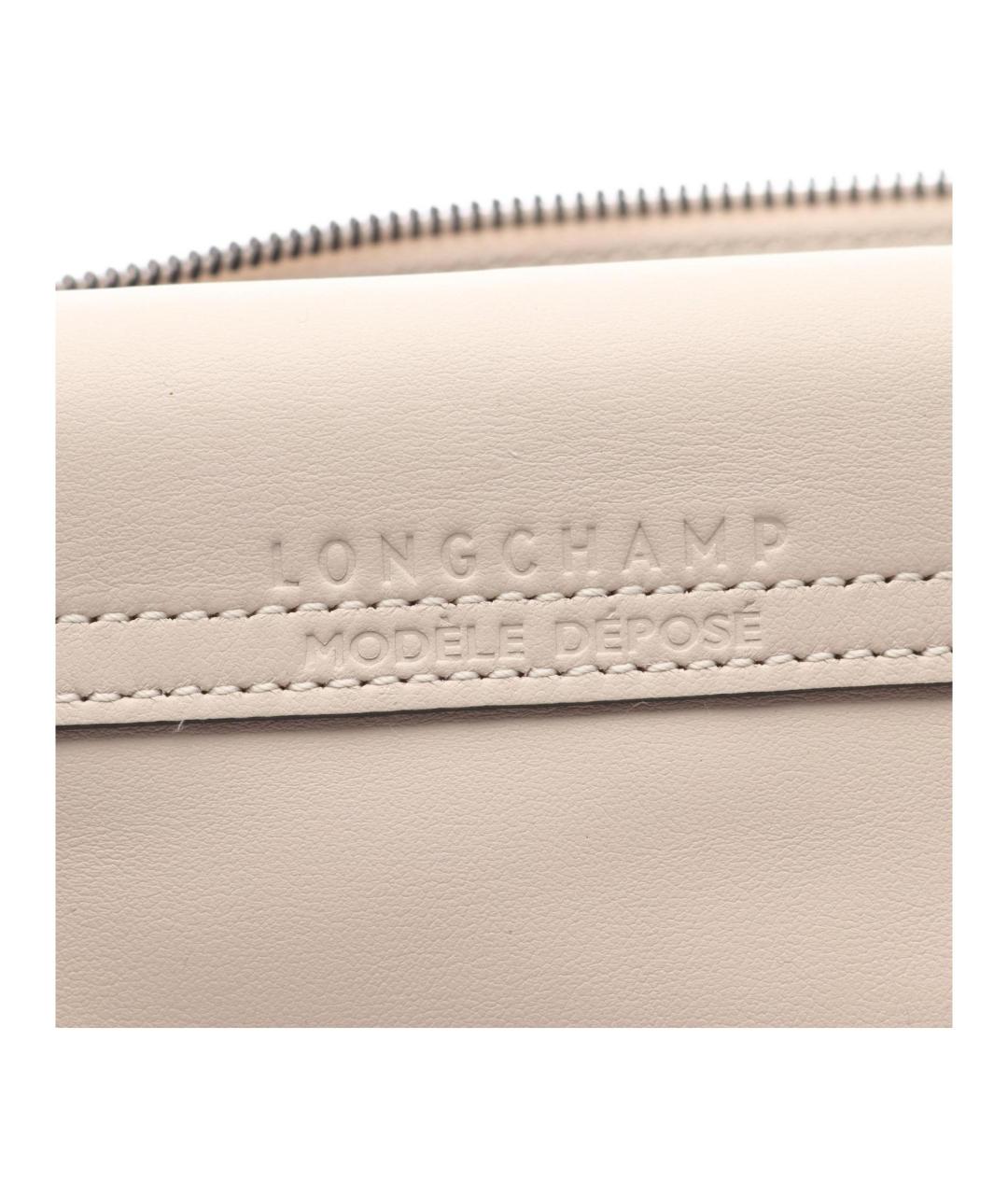 LONGCHAMP Бежевая кожаная сумка через плечо, фото 3