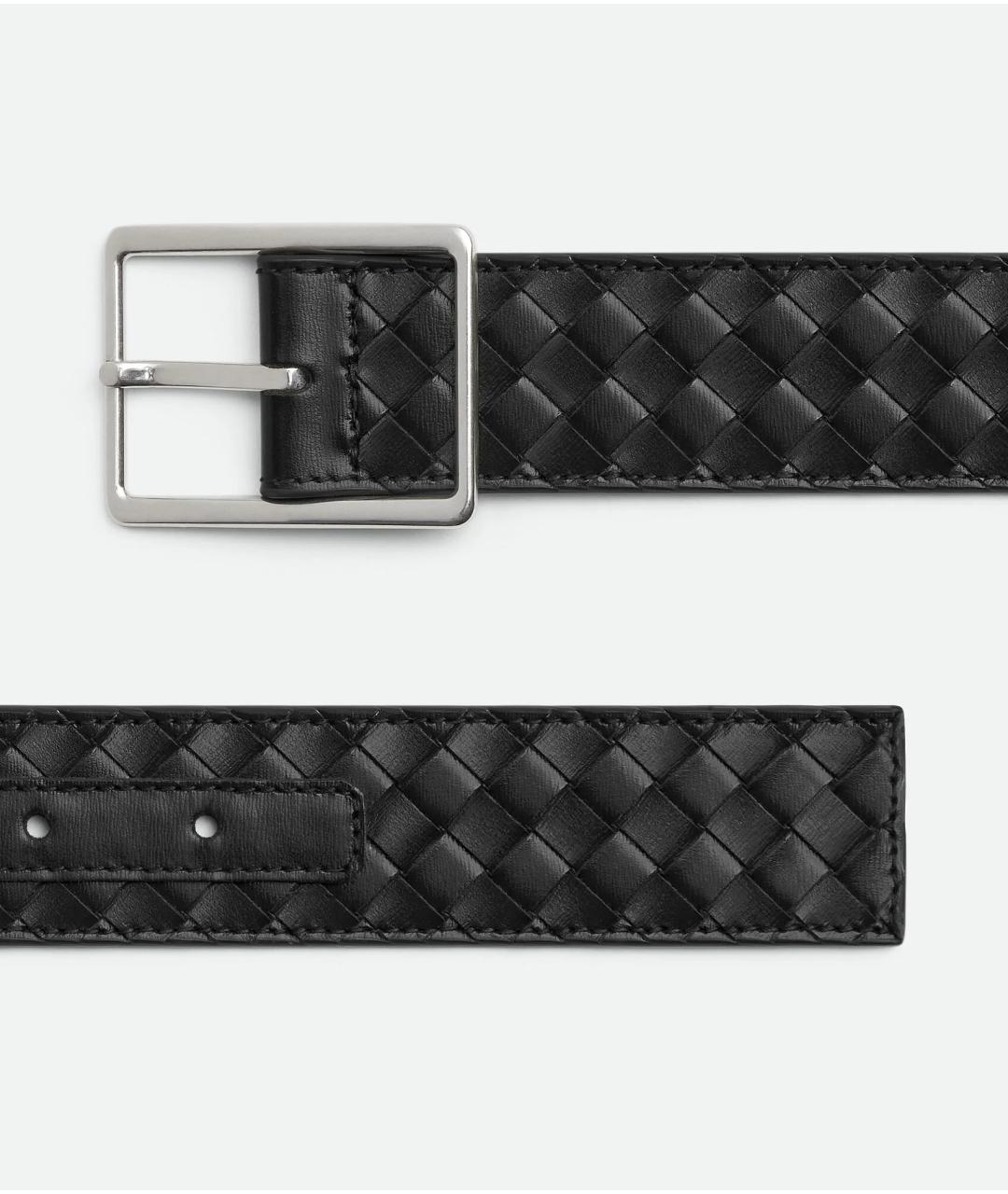 BOTTEGA VENETA Черный кожаный ремень, фото 3