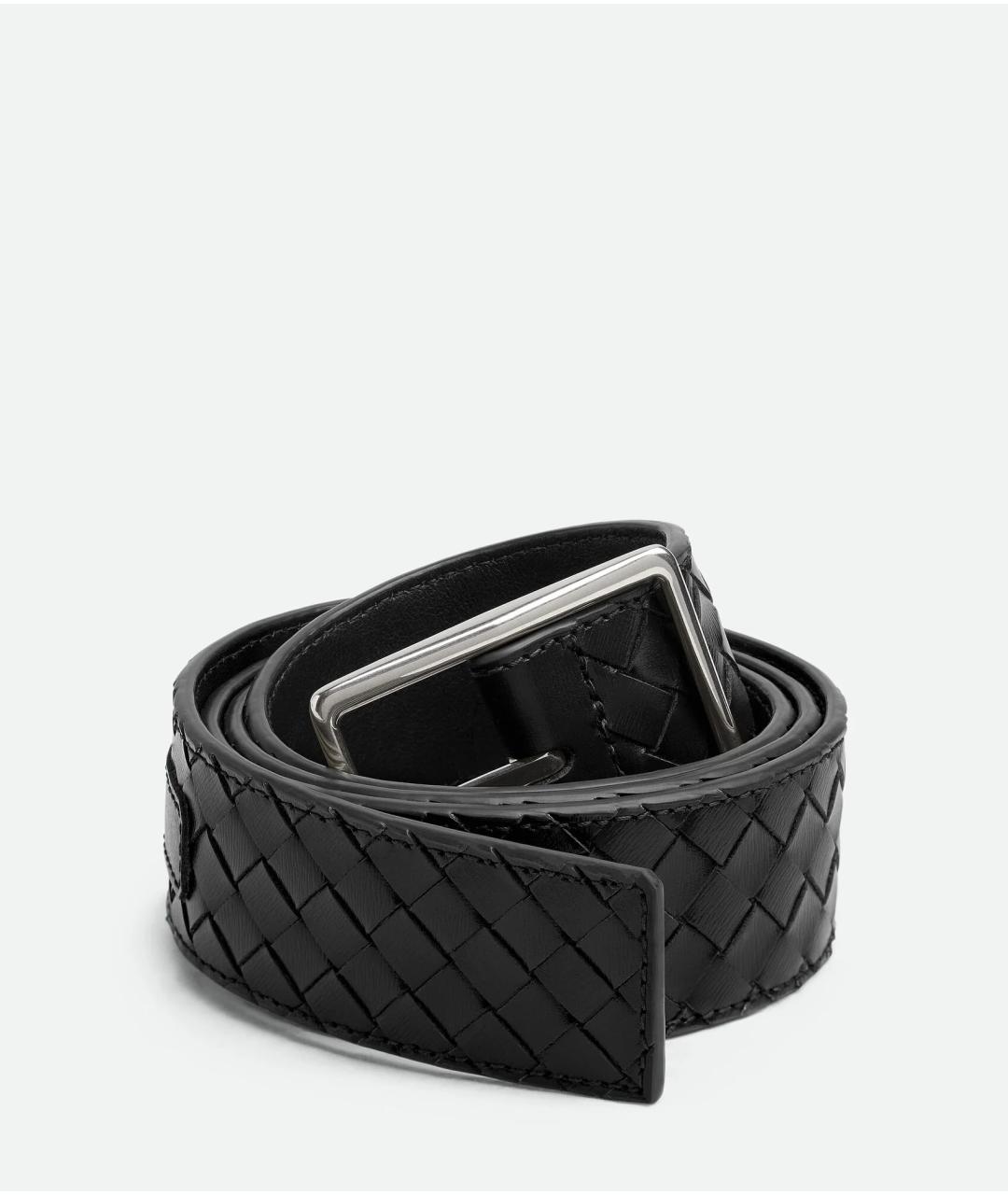 BOTTEGA VENETA Черный кожаный ремень, фото 1