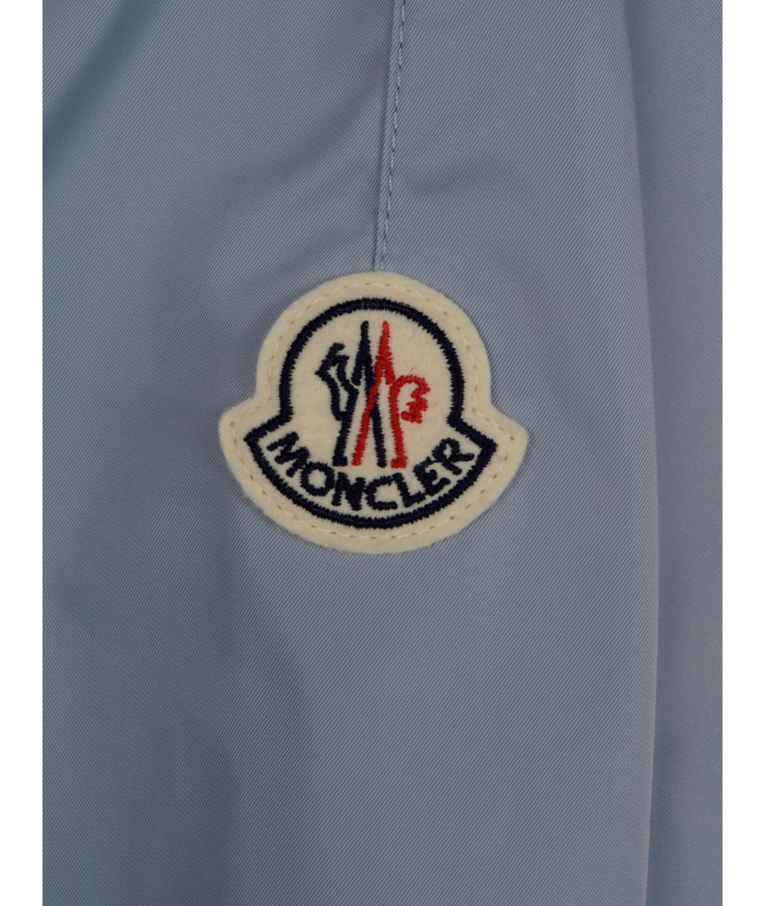MONCLER Голубая синтетическая куртка, фото 5