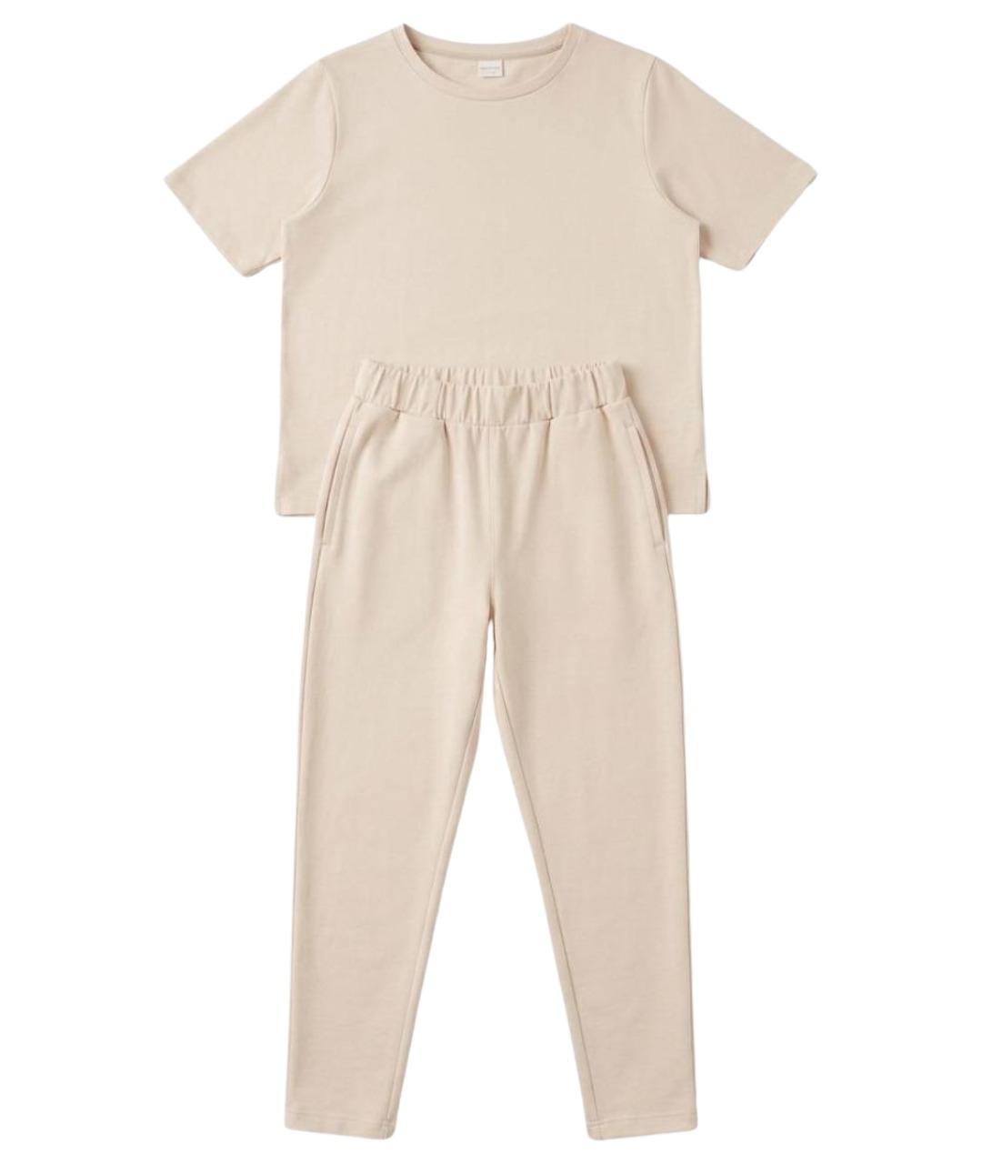MAX MARA Бежевый хлопковый костюм с брюками, фото 1
