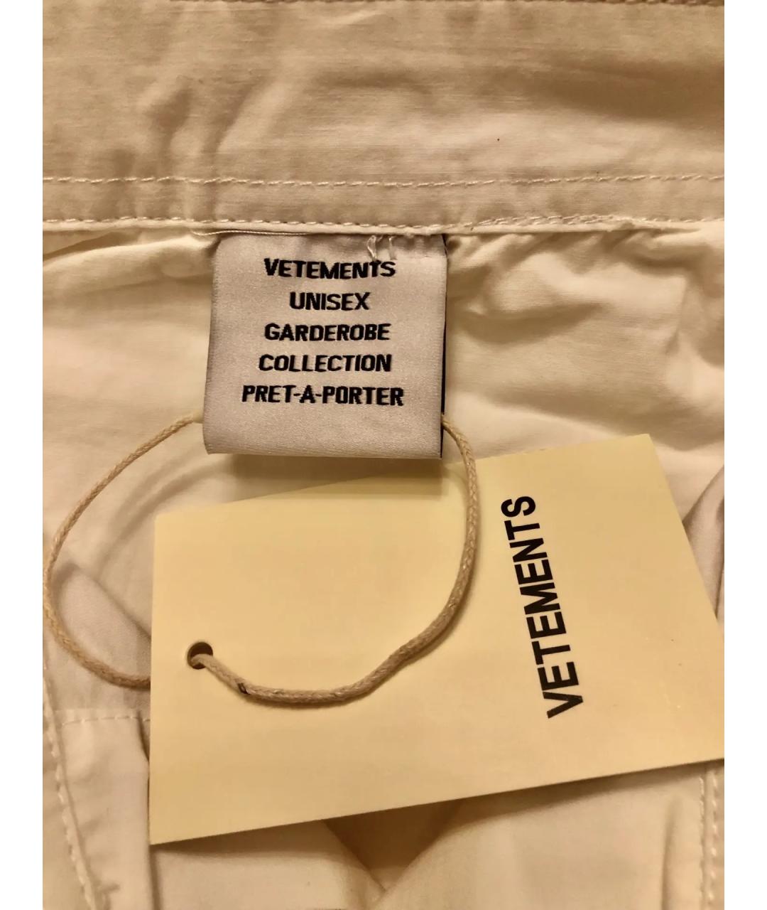 VETEMENTS Белая хлопковая кэжуал рубашка, фото 7