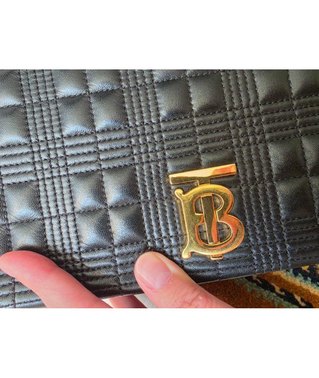 BURBERRY Черная кожаная сумка через плечо, фото 7