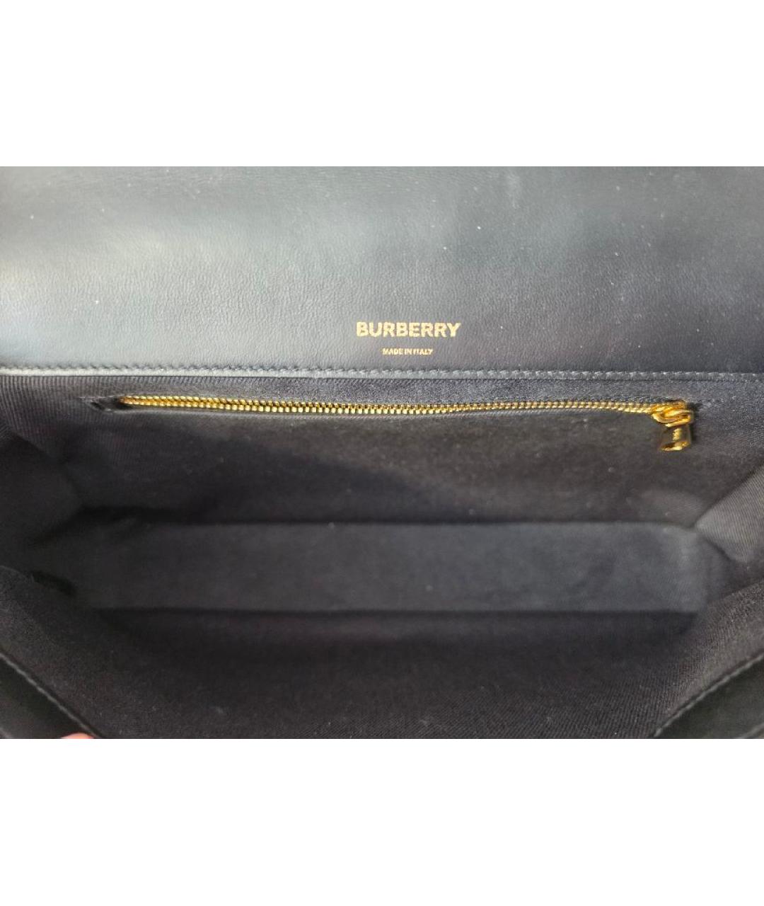 BURBERRY Черная кожаная сумка через плечо, фото 4