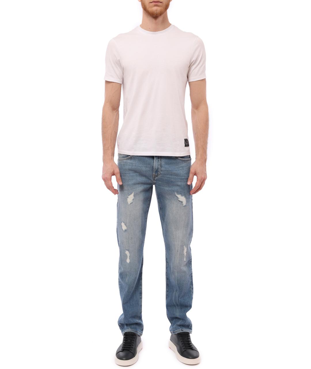 ARMANI EXCHANGE Голубые прямые джинсы, фото 2