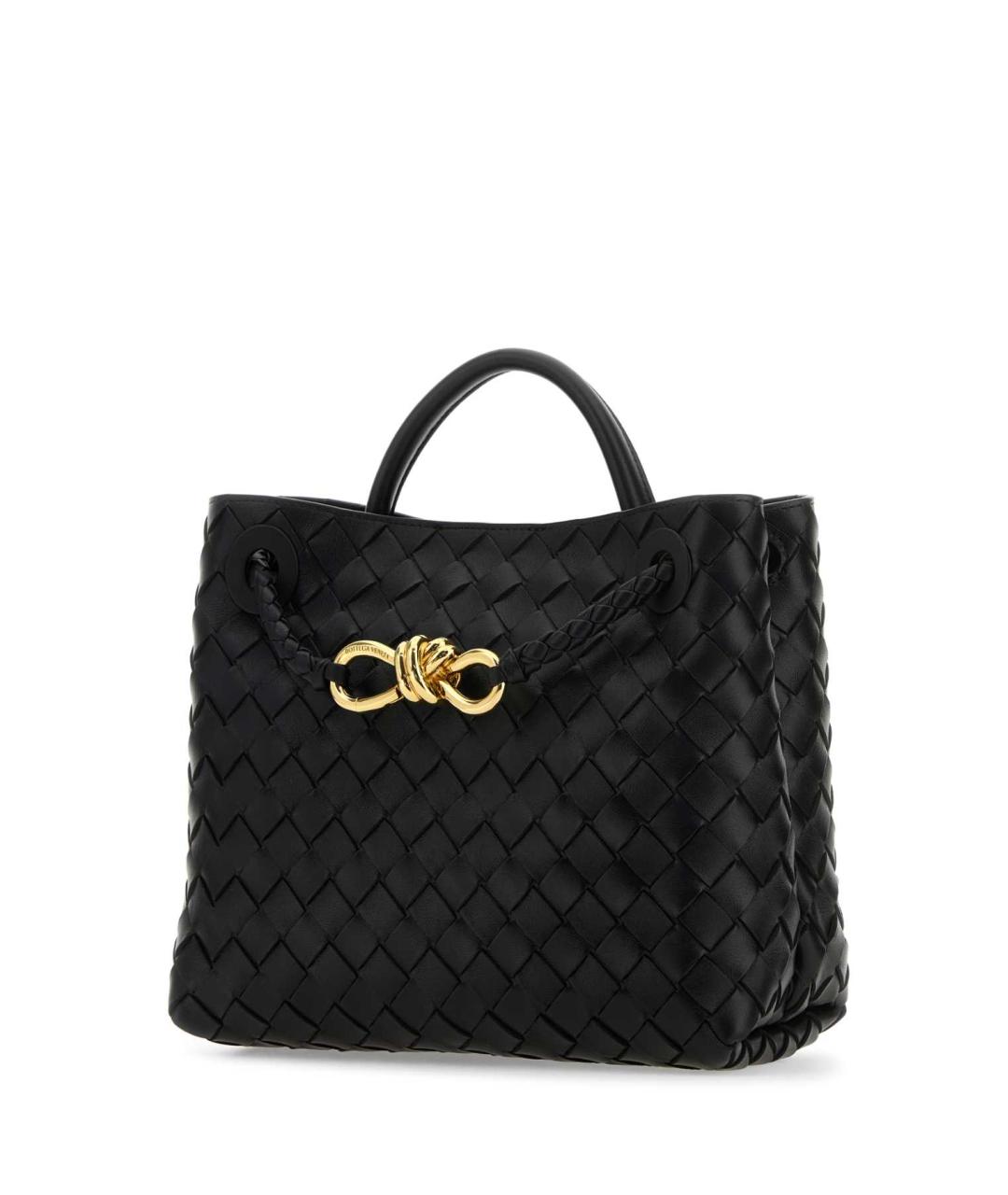 BOTTEGA VENETA Черная кожаная сумка тоут, фото 2