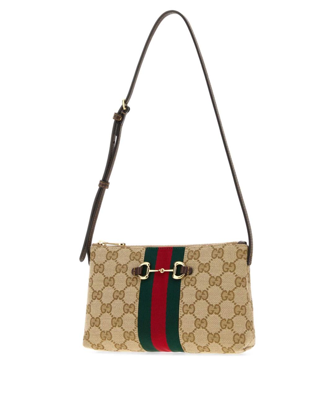 GUCCI Бежевая жаккардовая сумка через плечо, фото 2