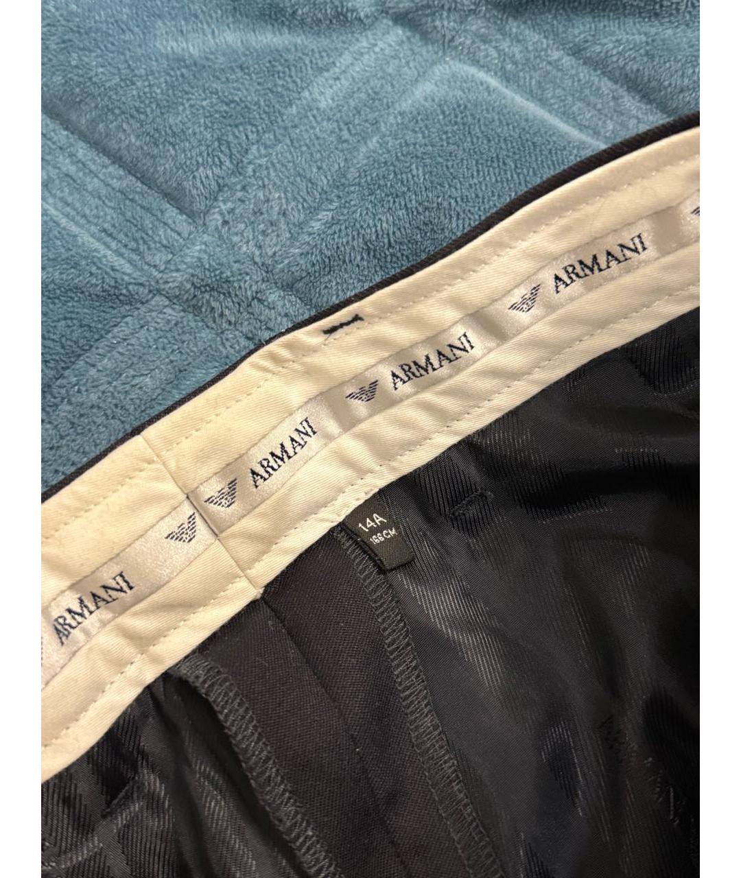 ARMANI JUNIOR Черные шерстяные брюки и шорты, фото 4