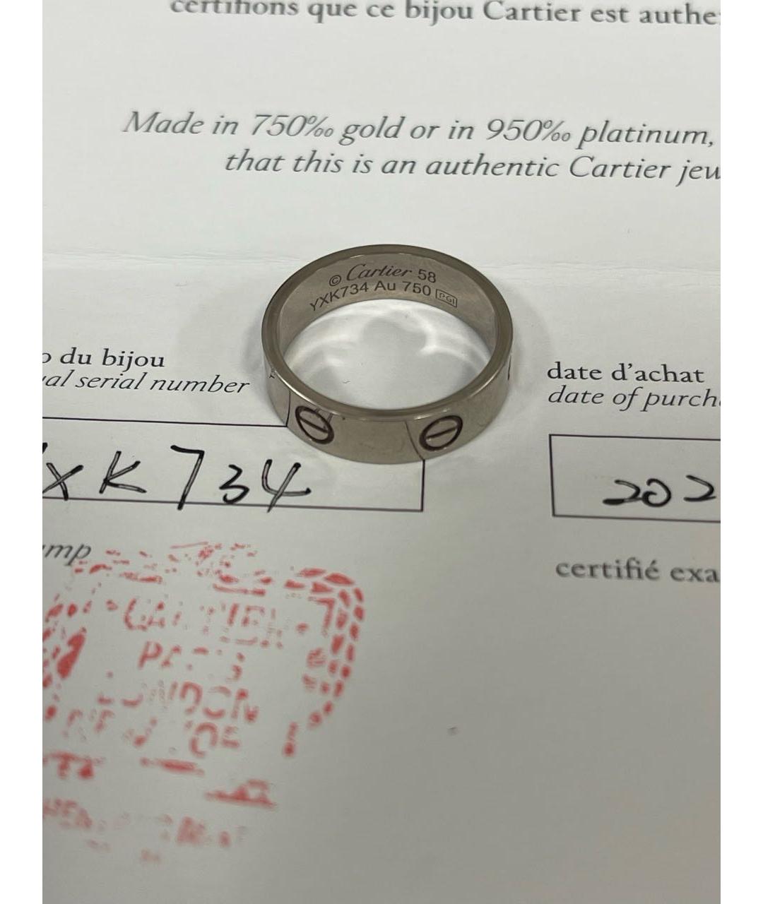 CARTIER Серебряное кольцо из белого золота, фото 8