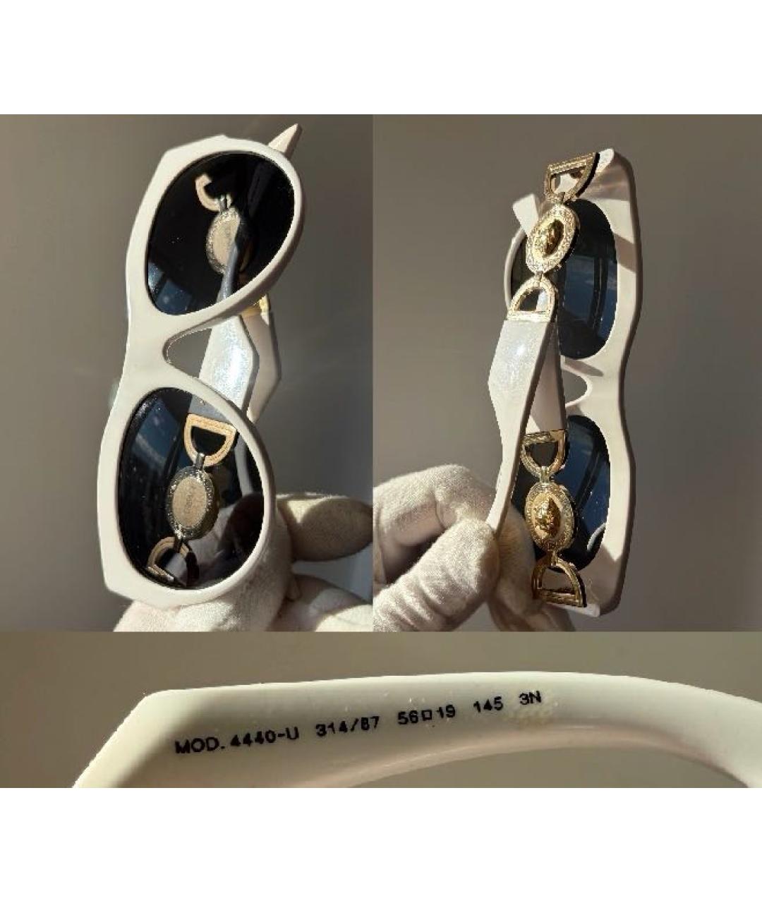 VERSACE Белые пластиковые солнцезащитные очки, фото 4