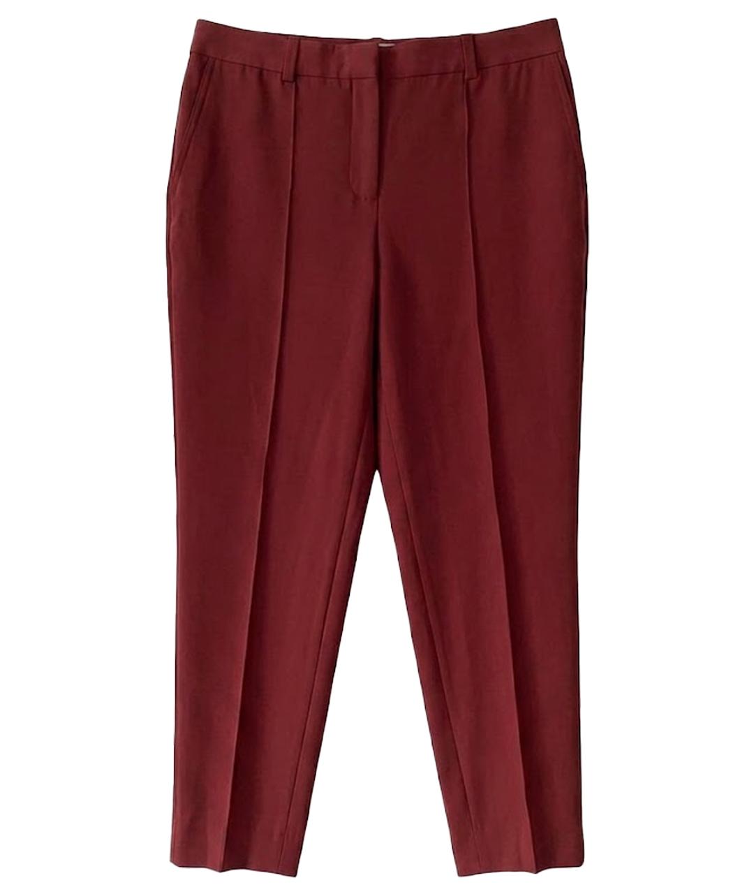 BOTTEGA VENETA Бордовые прямые брюки, фото 1
