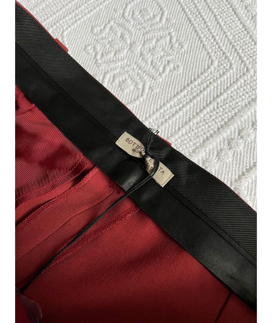 BOTTEGA VENETA Бордовые прямые брюки, фото 3