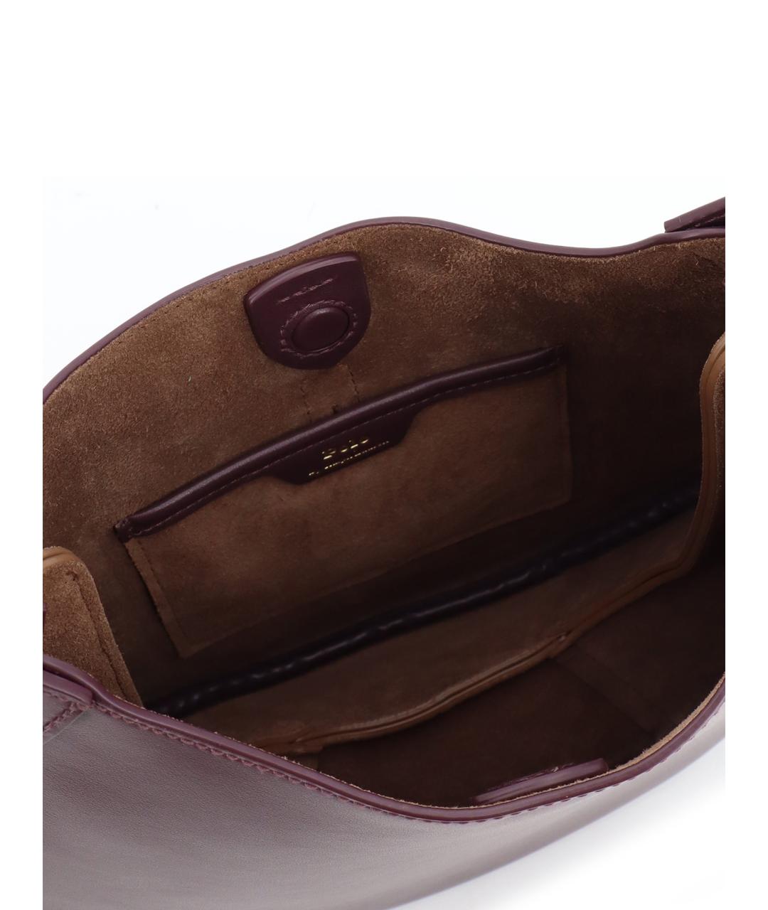 POLO RALPH LAUREN Бордовая кожаная сумка через плечо, фото 4