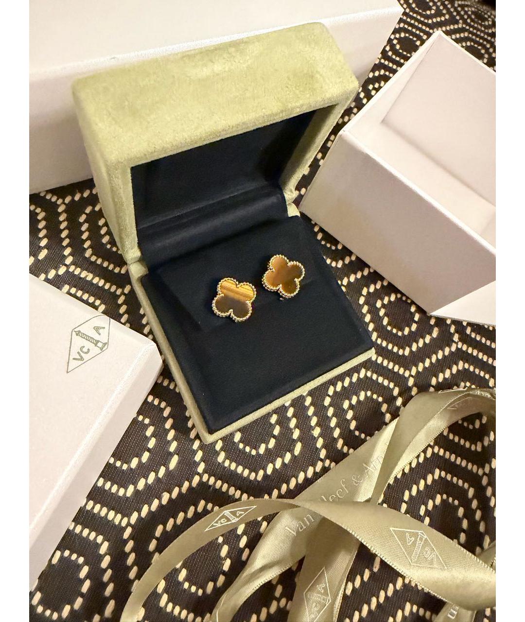VAN CLEEF & ARPELS Коричневые серьги из желтого золота, фото 3