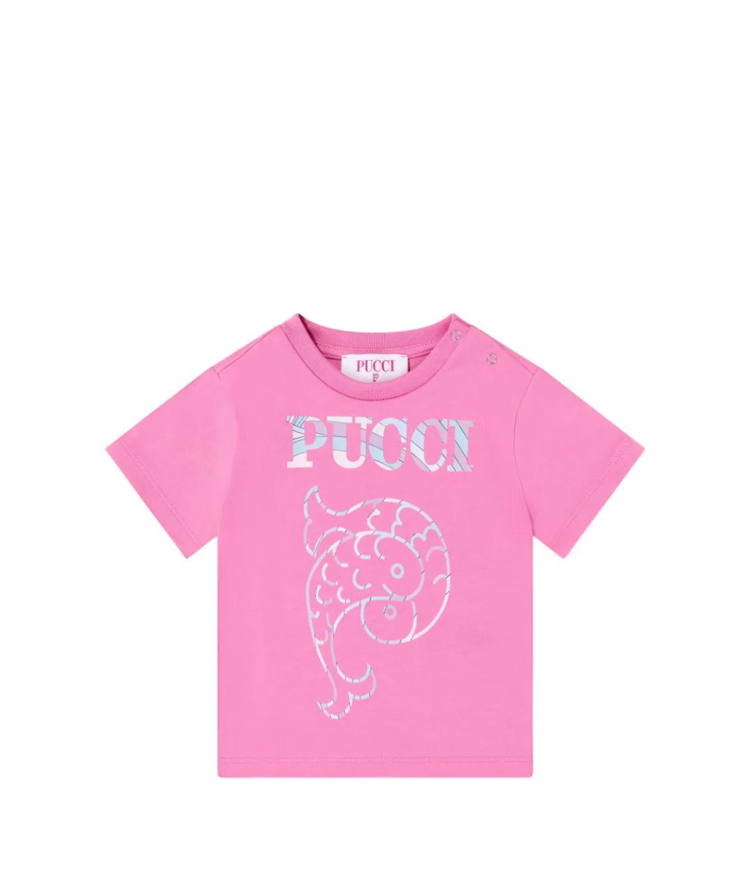 EMILIO PUCCI Розовый хлопковый футболка / топ, фото 5