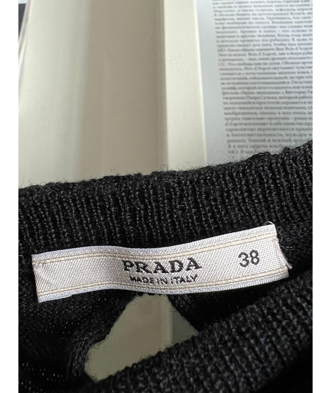 PRADA Черный шерстяной джемпер / свитер, фото 4