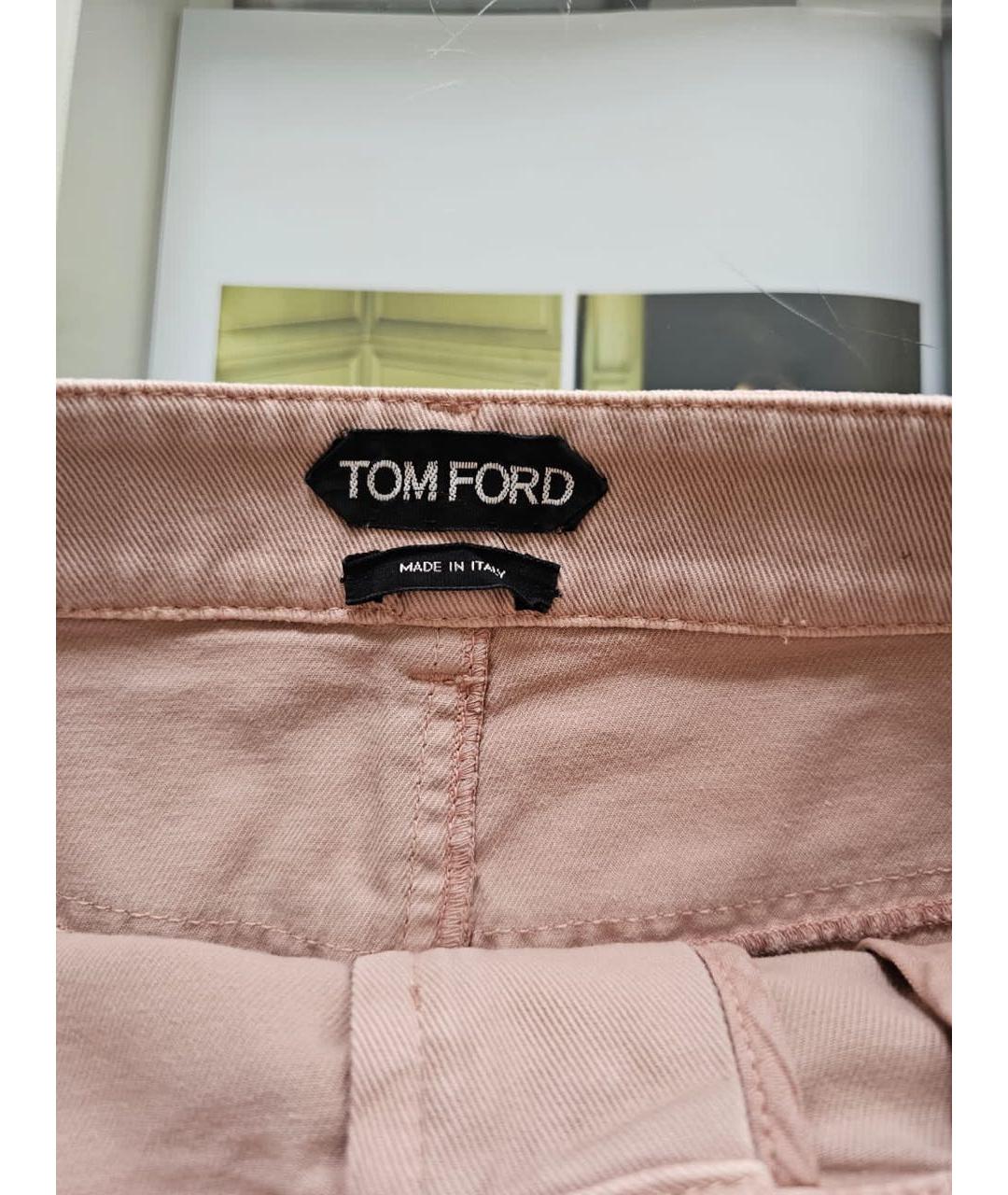 TOM FORD Розовая хлопко-эластановая юбка миди, фото 3