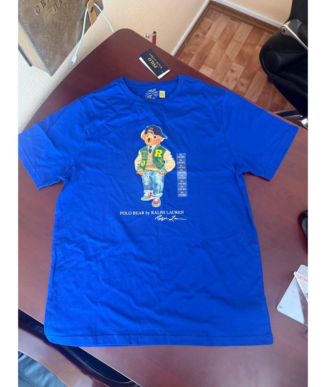 POLO RALPH LAUREN Синяя хлопковая футболка, фото 3