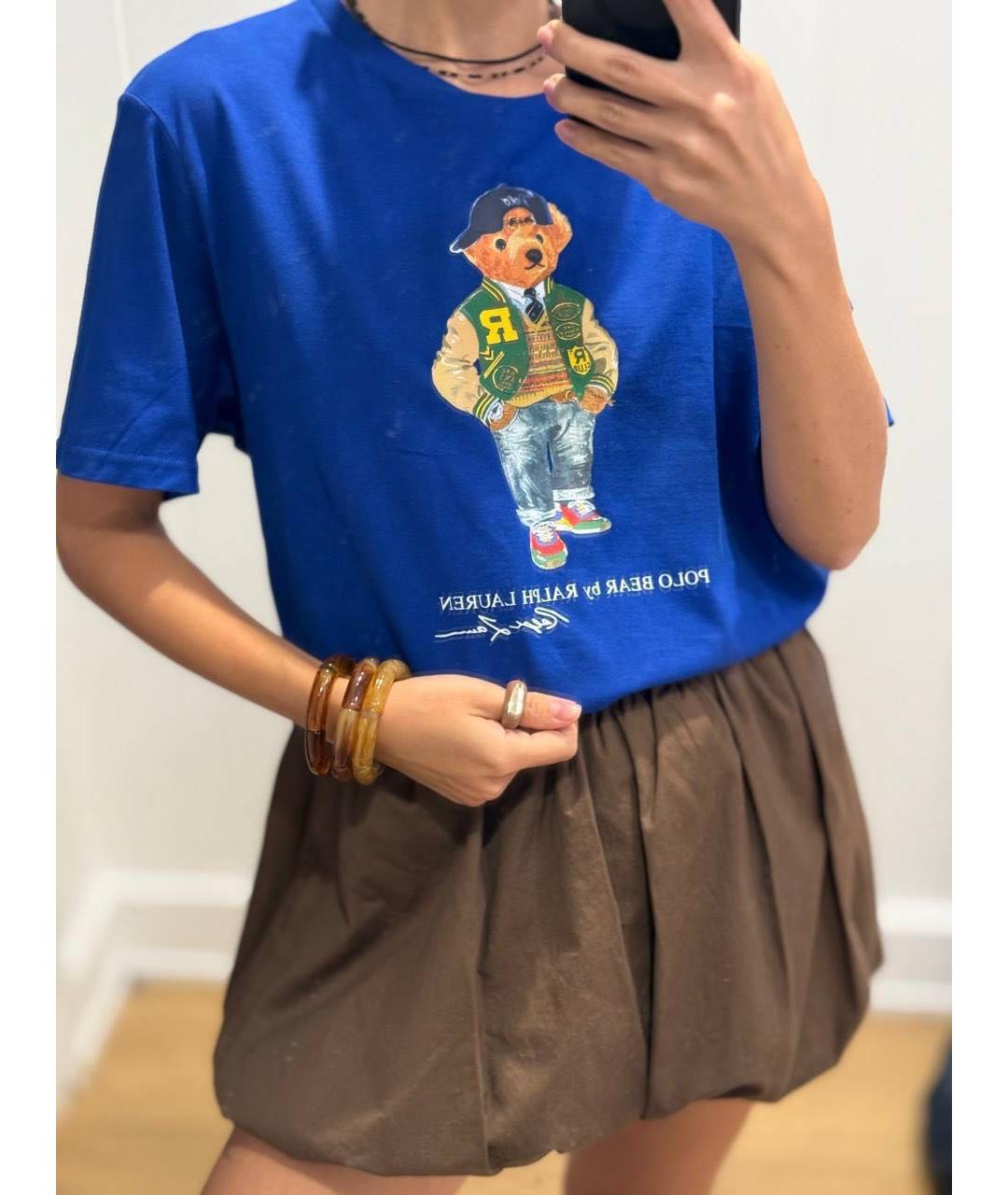 POLO RALPH LAUREN Синяя хлопковая футболка, фото 2